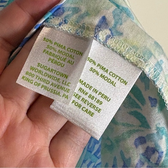 Lilly Pulitzer Lacy Tank Medium Tropic Like It's Hot Blue Greens 26782 - Picture 6 of 7
